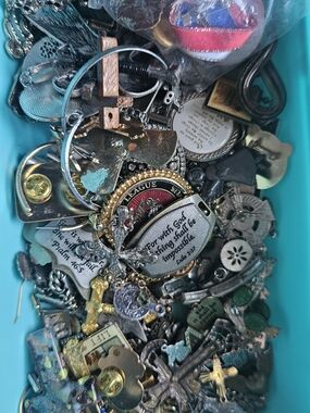 Mixed Religious and Novelty Charms Lot - 2 Pounds